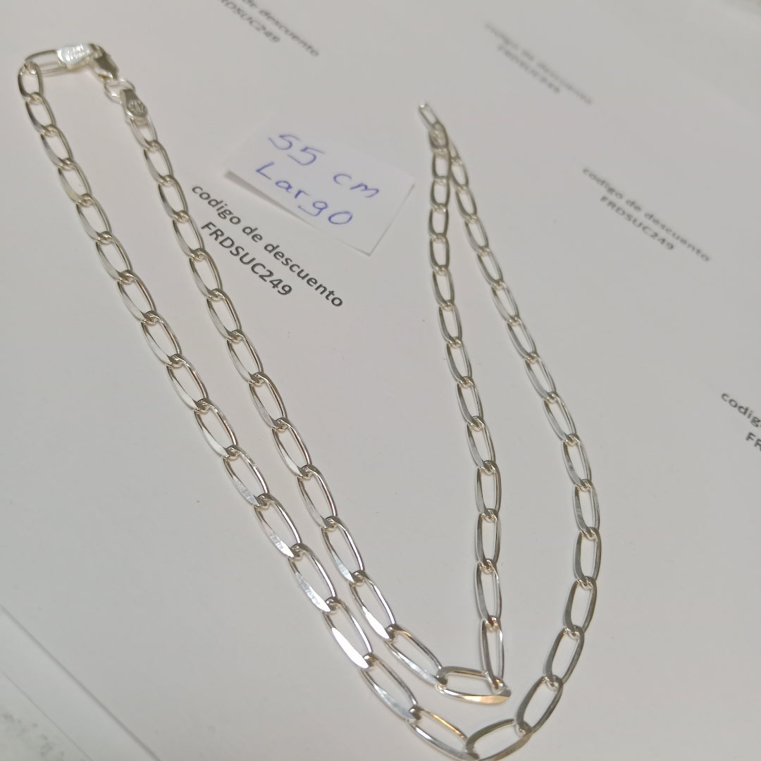 CADENA TEJIDO ESLABONES PLATA .925 55 CM 9.9 GR (NUEVO)