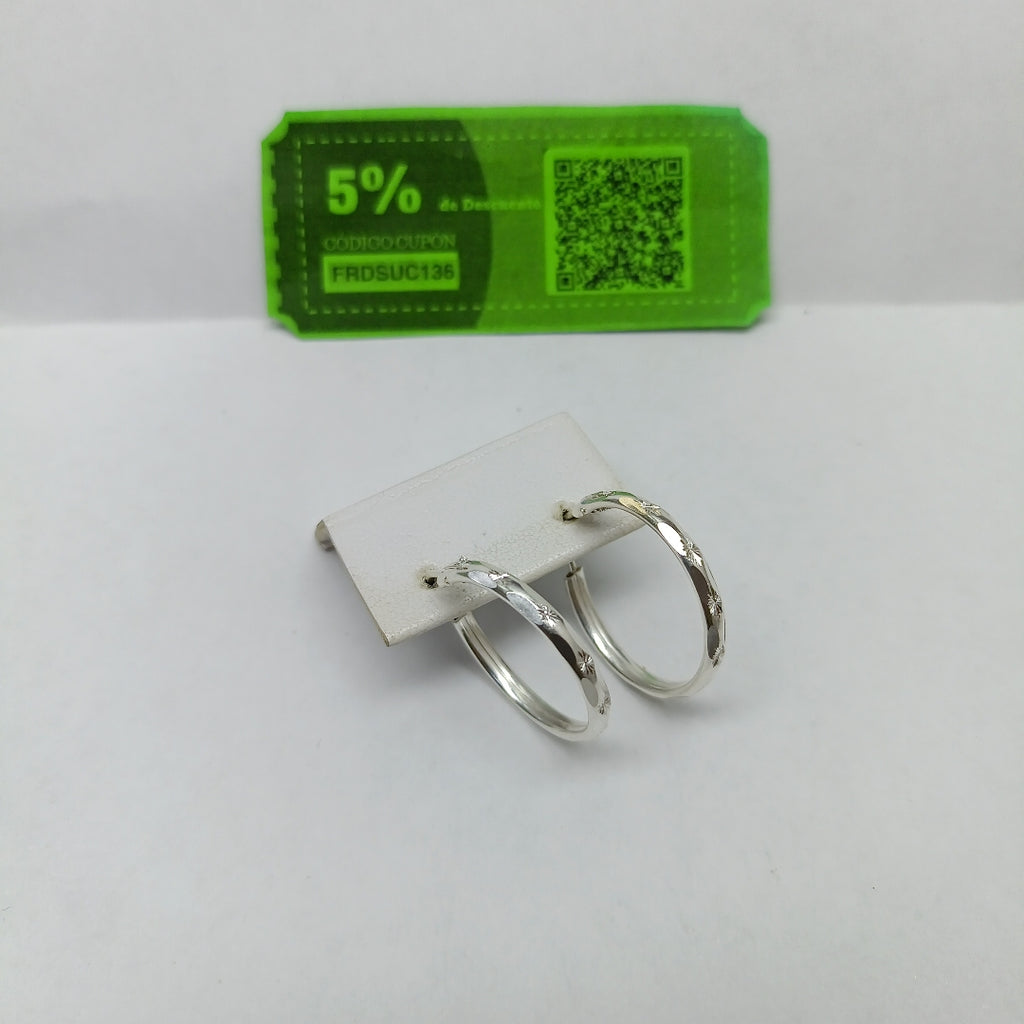 PAR ARRACADAS FACETADA PLATA .925 2.2 GR (NUEVO)