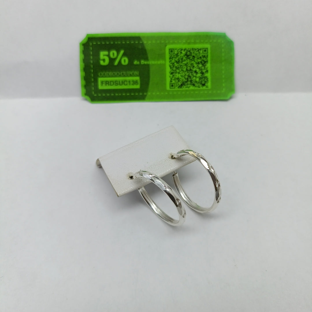 PAR ARRACADAS FACETADA PLATA .925 2.2 GR (NUEVO)