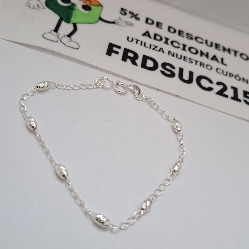 PULSERA TEJIDO TEJIDO ESPECIAL PLATA .925 18 CM 1.6 GR (NUEVO)