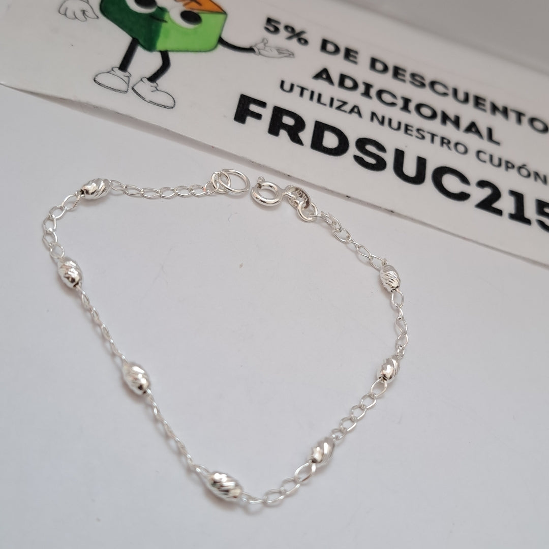 PULSERA TEJIDO TEJIDO ESPECIAL PLATA .925 18 CM 1.6 GR (NUEVO)