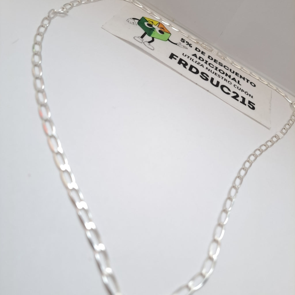 CADENA TEJIDO ESLABONES PLATA .925 60 CM 10.7 GR (NUEVO)