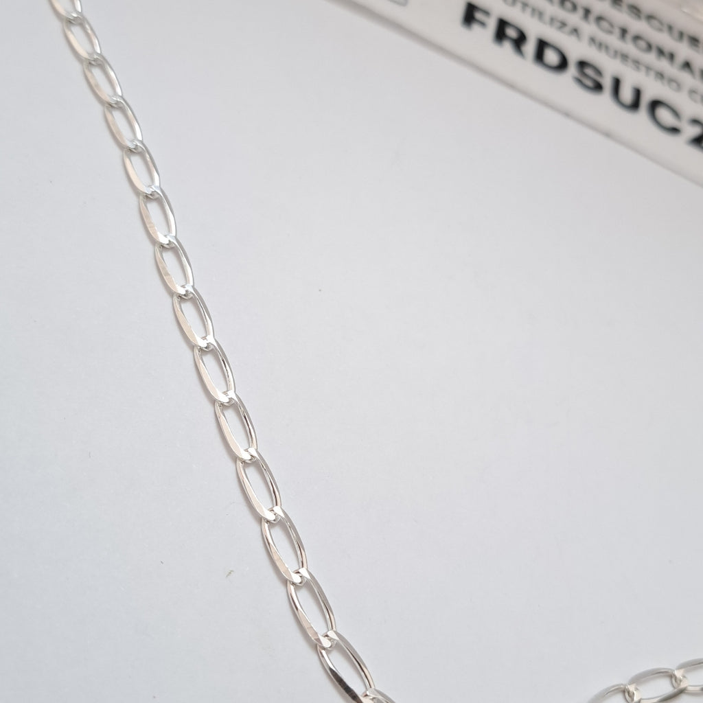 CADENA TEJIDO ESLABONES PLATA .925 60 CM 10.9 GR (NUEVO)