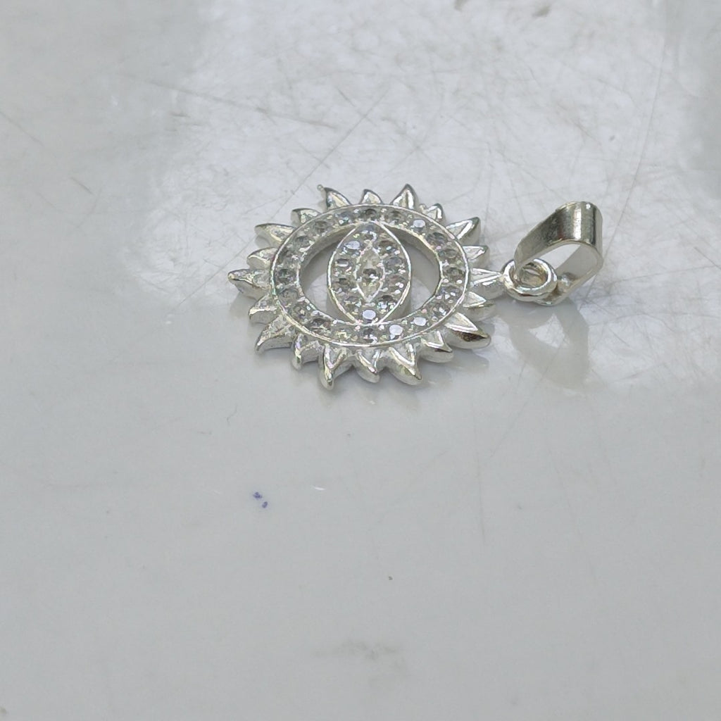 DIJE OJO MAGICO CON CIRCONIAS PLATA .925 2 GR (NUEVO)