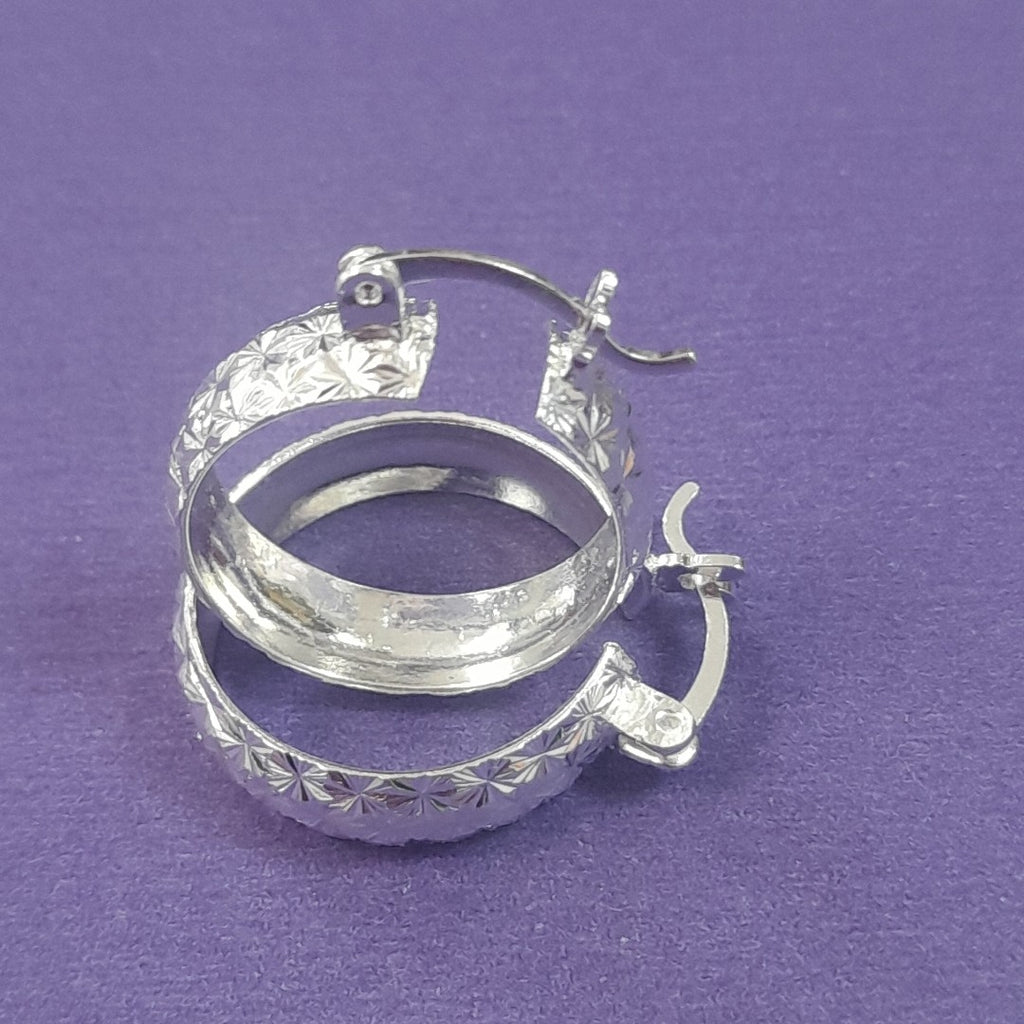 PAR ARRACADAS FACETADAS PLATA .925 3.4 GR (NUEVO)