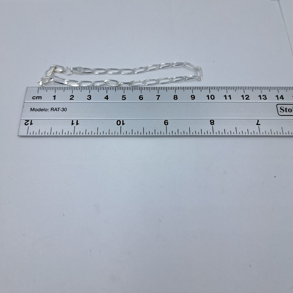 PULSERA TEJIDO ESLABONES PLATA .925 21 CM 4 GR (NUEVO)