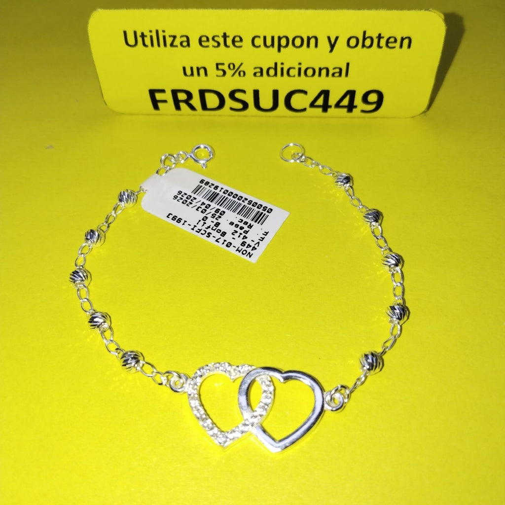 PULSERA TEJIDO TEJIDO ESPECIAL PLATA .925 18 CM 4.1 GR (NUEVO)