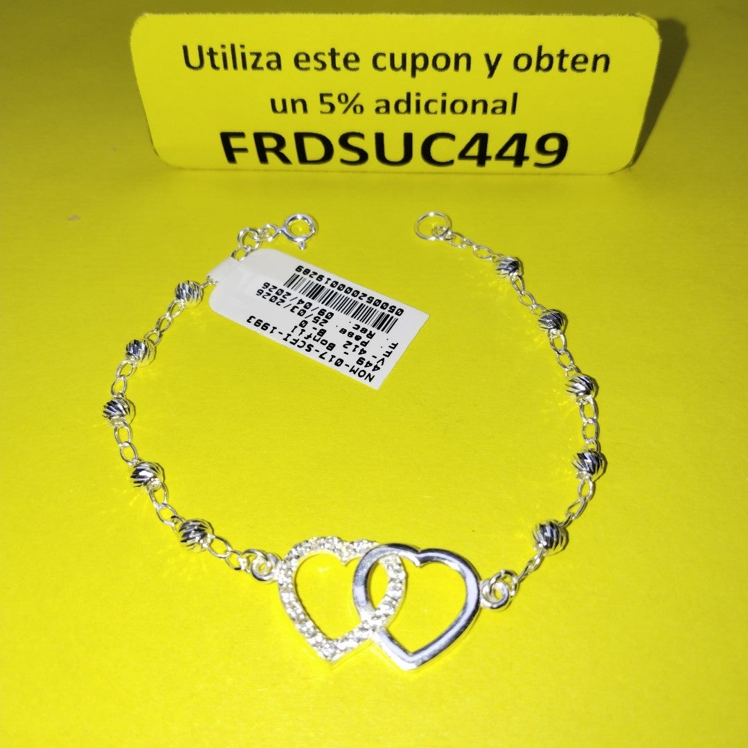 PULSERA TEJIDO TEJIDO ESPECIAL PLATA .925 18 CM 4.1 GR (NUEVO)