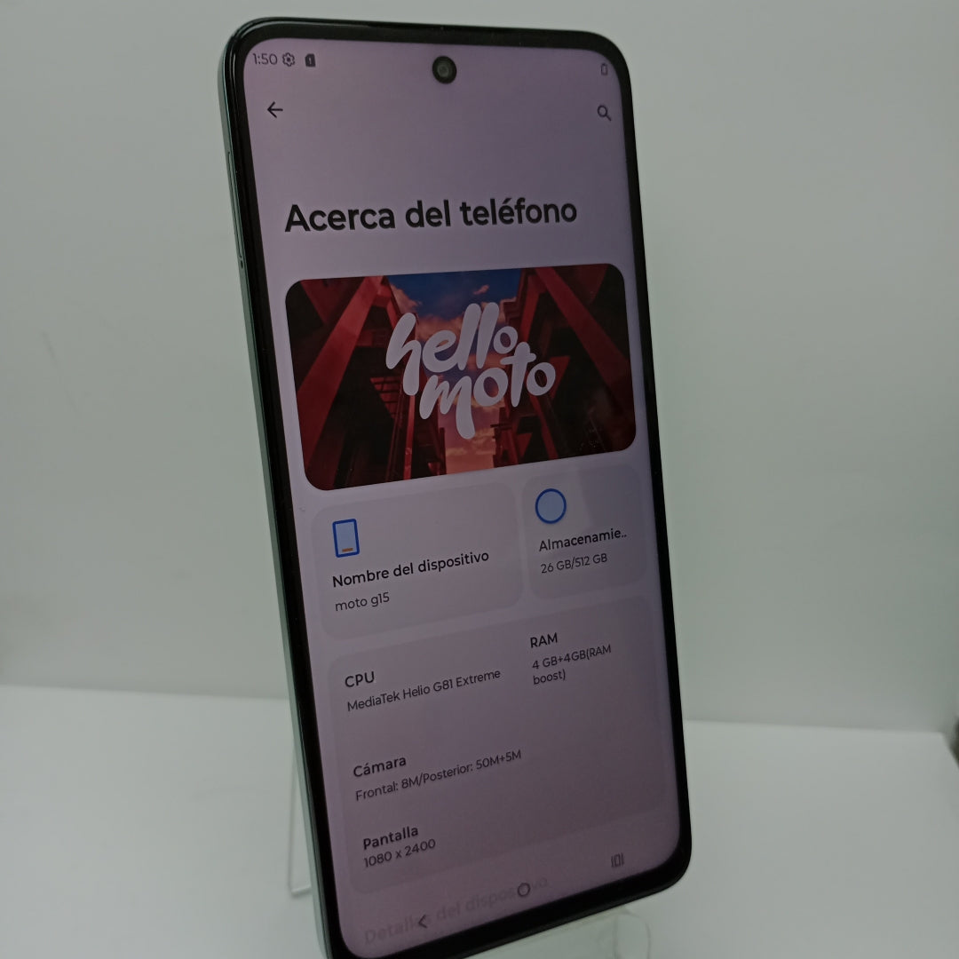 CELULAR MOTOROLA MOTO G15 XT2521-2 (2025) 512 GB 4 GB RAM (SEMINUEVO)