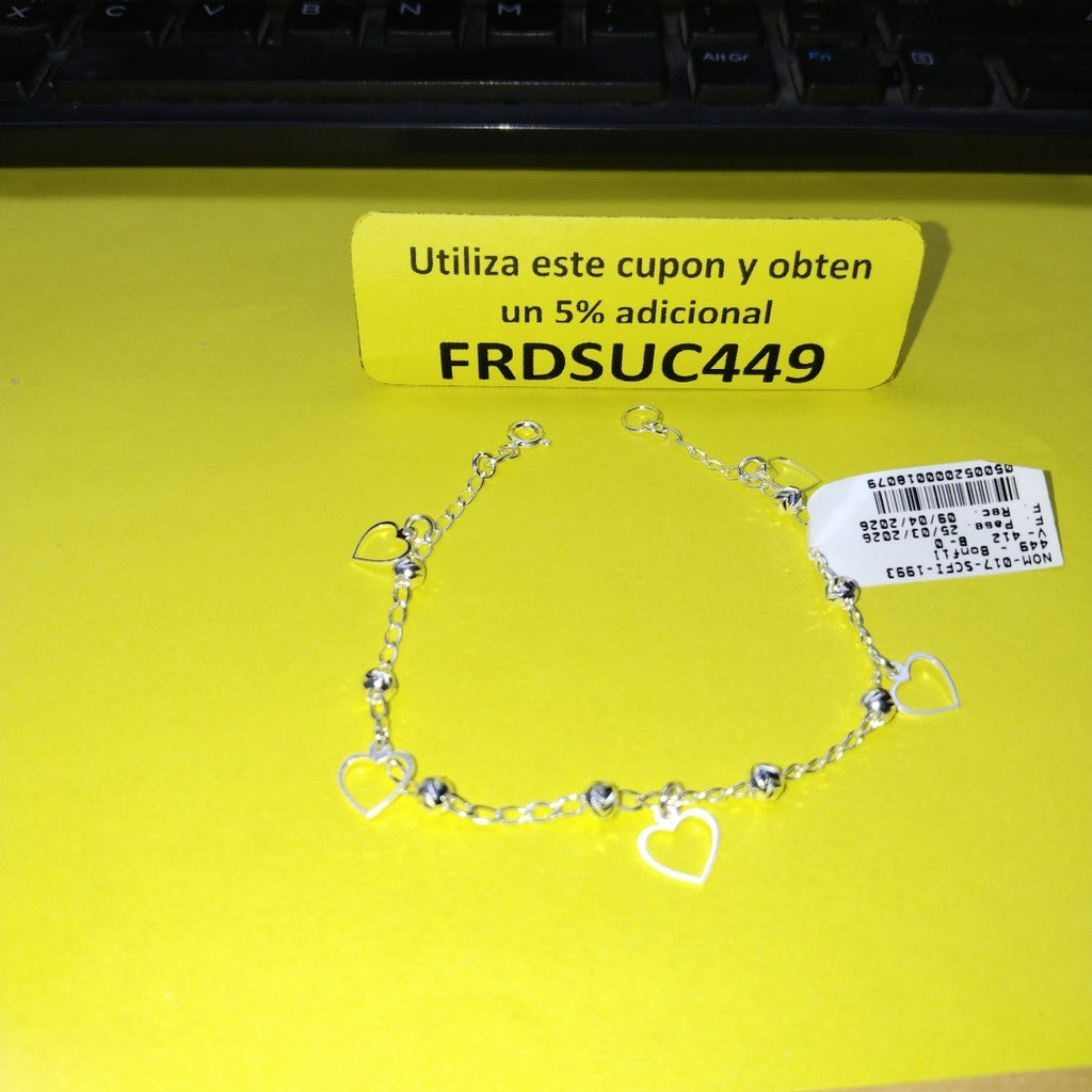 PULSERA TEJIDO ESPECIAL PLATA .925 18 CM 2.7 GR (NUEVO)