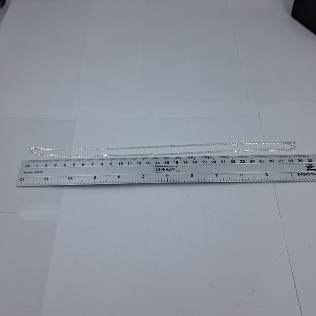 CADENA TEJIDO BARBADO PLATA .925 60 CM 5.5 GR (NUEVO)