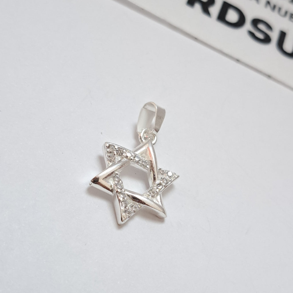 DIJE ESTRELLA DE DAVID C/CIRCONIAS PLATA .925 2.7 GR (NUEVO)