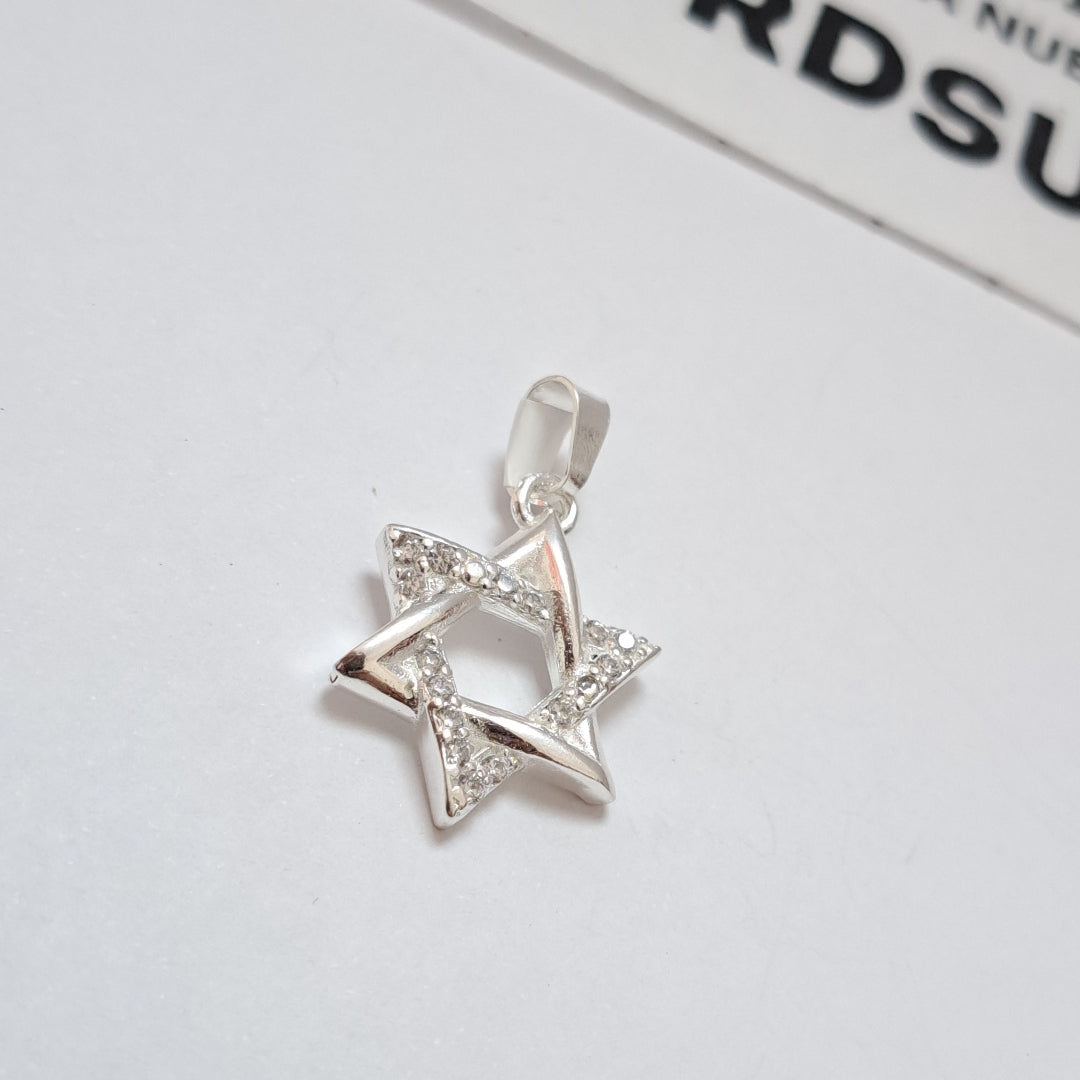 DIJE ESTRELLA DE DAVID C/CIRCONIAS PLATA .925 2.7 GR (NUEVO)