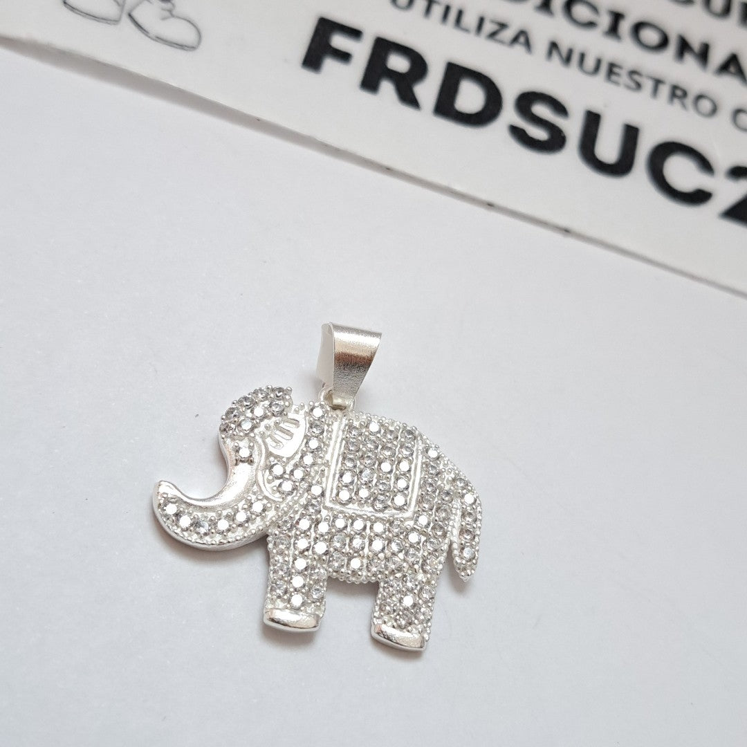 DIJE ELEFANTE C/CIRCONIAS PLATA .925 5 GR (NUEVO)