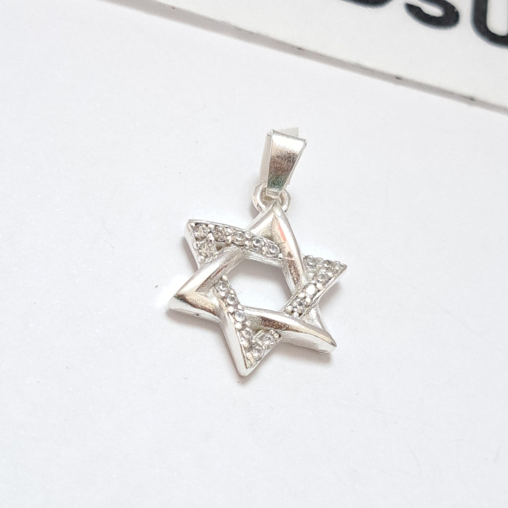 DIJE ESTRELLA DE DAVID C/CIRCONIAS PLATA .925 2.7 GR (NUEVO)