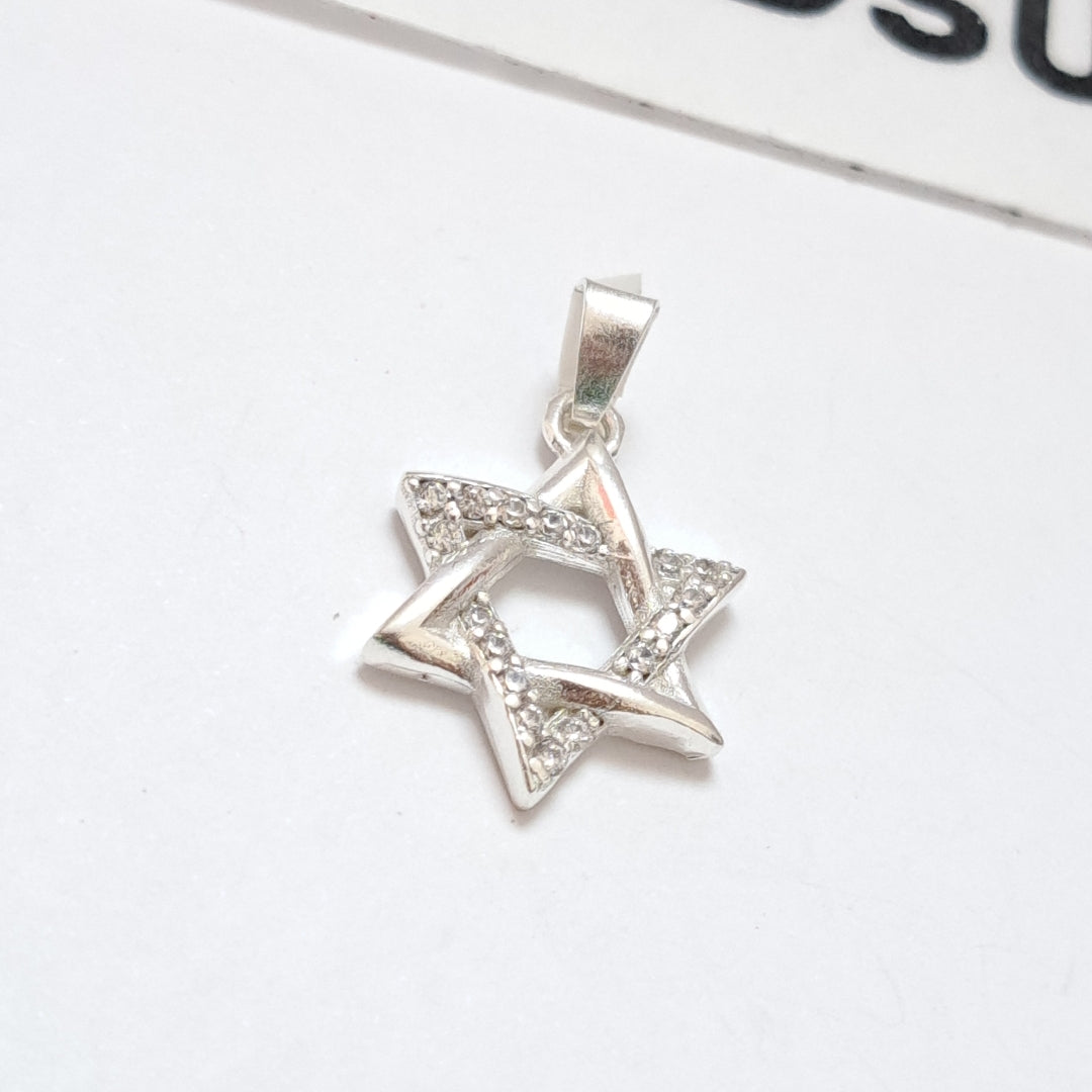 DIJE ESTRELLA DE DAVID C/CIRCONIAS PLATA .925 2.7 GR (NUEVO)