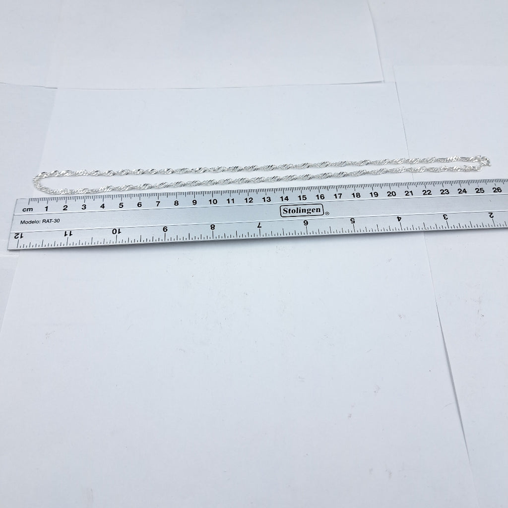 CADENA TEJIDO MEDIO TORZAL PLATA .925 55 CM 6.4 GR (NUEVO)