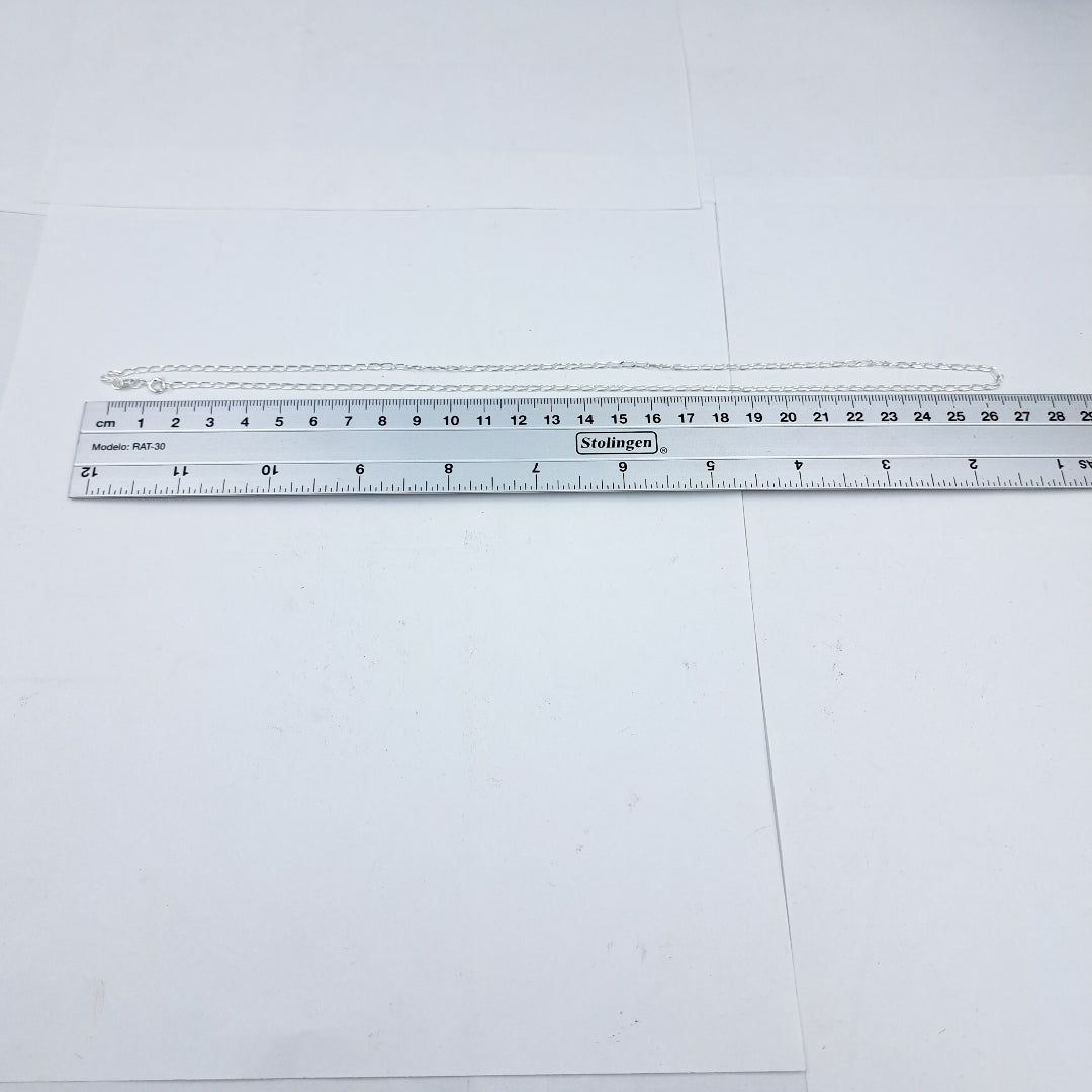CADENA TEJIDO ESLABONES PLATA .925 55 CM 2.9 GR (NUEVO)