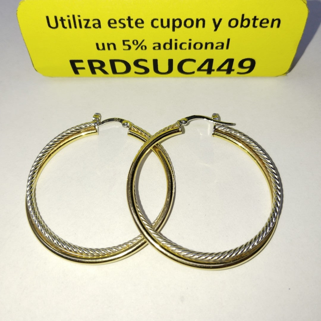 ARRACADAS PAR ORO,ORO BLANCO 14 K 3,90 GRMS (SEMINUEVO)