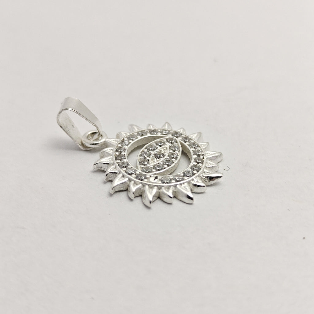 DIJE OJO MAGICO CON CIRCONIAS PLATA .925 2 GR (NUEVO)
