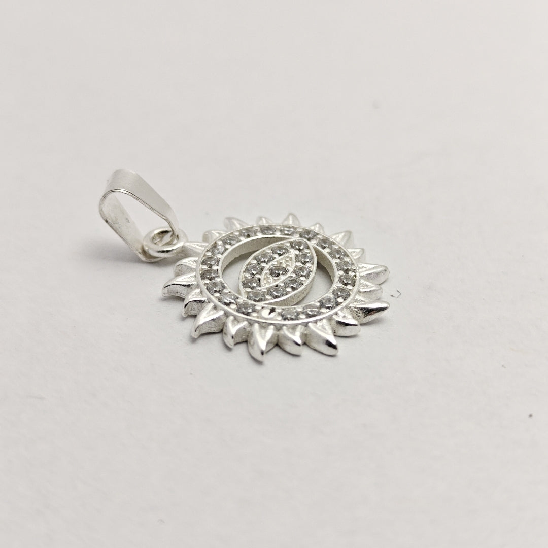 DIJE OJO MAGICO CON CIRCONIAS PLATA .925 2 GR (NUEVO)
