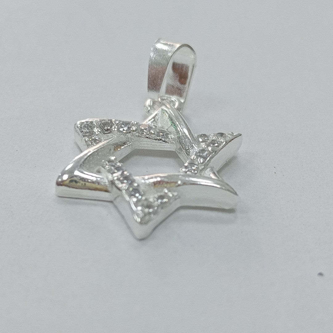 DIJE ESTRELLA DE DAVID C/CIRCONIAS PLATA .925 2.6 GR (NUEVO)