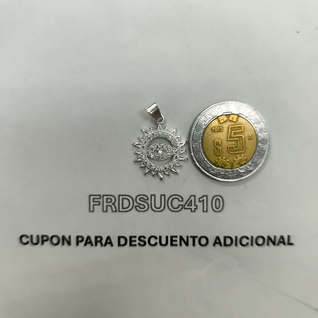 DIJE OJO MAGICO CON CIRCONIAS PLATA .925 2 GR (NUEVO)