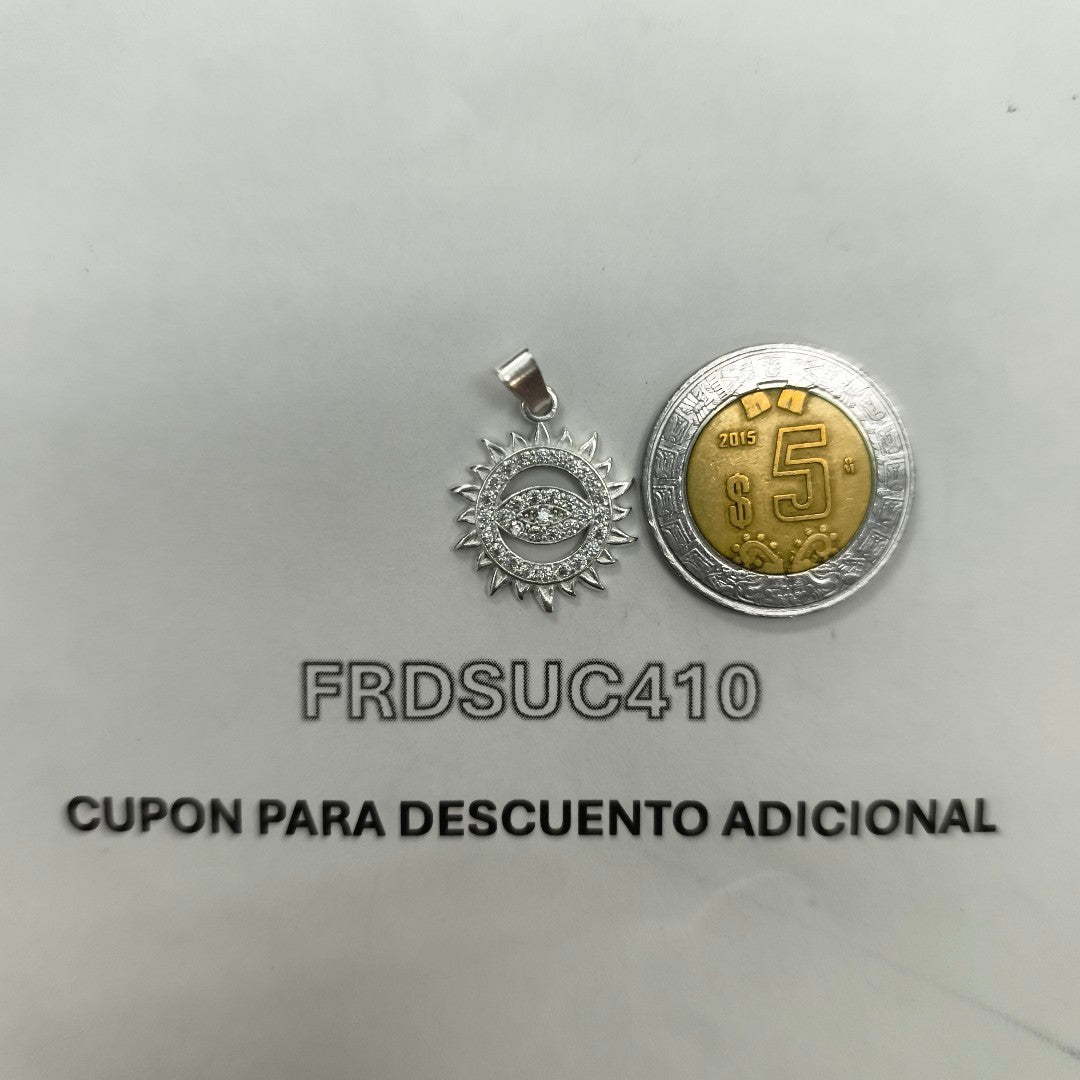 DIJE OJO MAGICO CON CIRCONIAS PLATA .925 2 GR (NUEVO)