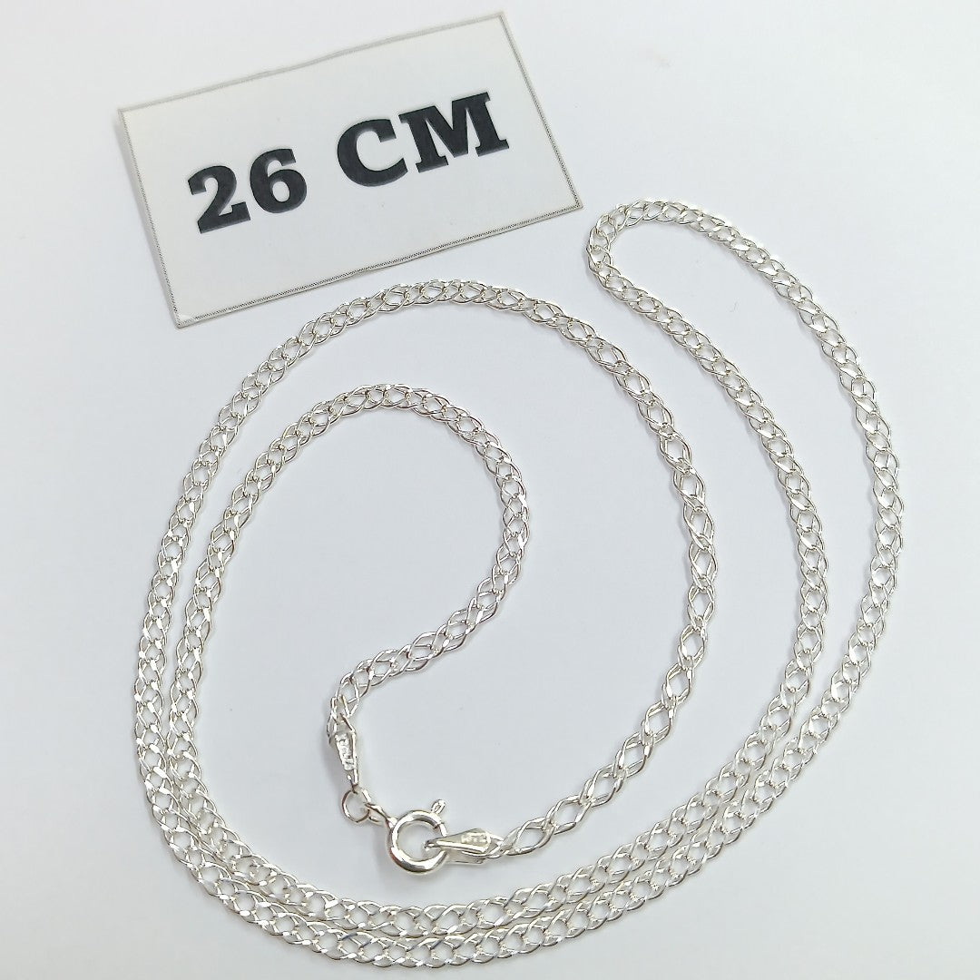 CADENA TEJIDO ESLABONES PLATA .925 55 CM 4 GR (NUEVO)