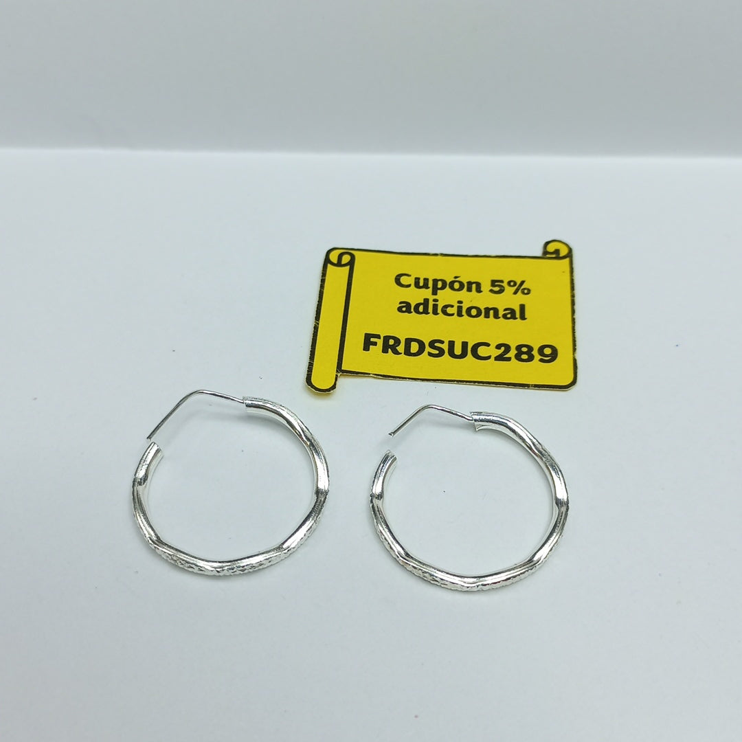 PAR ARRACADAS LABRADAS PLATA .925 2.5 GR (NUEVO)