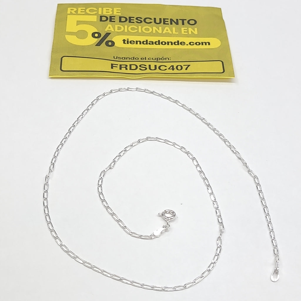 CADENA TEJIDO ESLABONES PLATA .925 50 CM 2.5 GR (NUEVO)