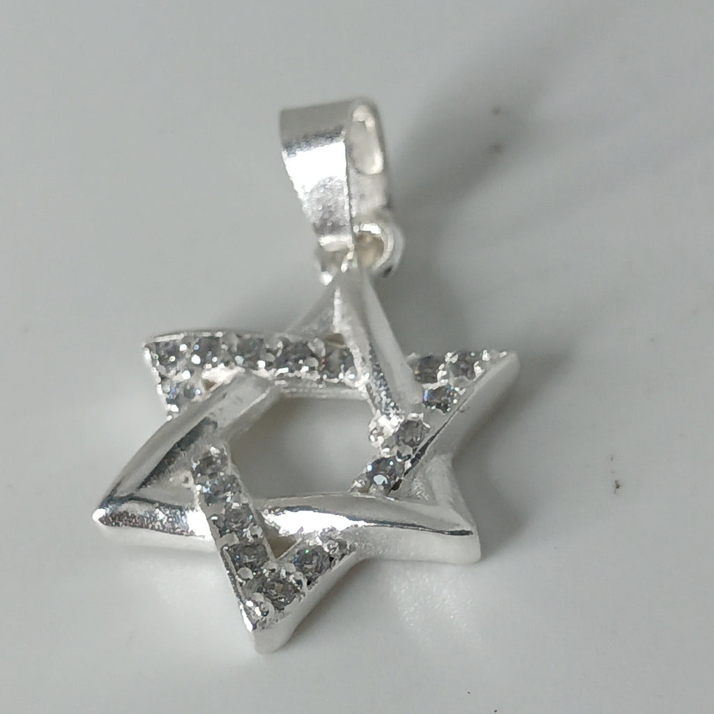 DIJE ESTRELLA DE DAVID C/CIRCONIAS PLATA .925 2.6 GR (NUEVO)