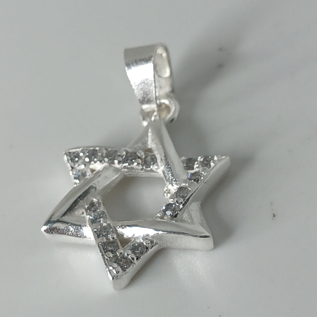 DIJE ESTRELLA DE DAVID C/CIRCONIAS PLATA .925 2.6 GR (NUEVO)