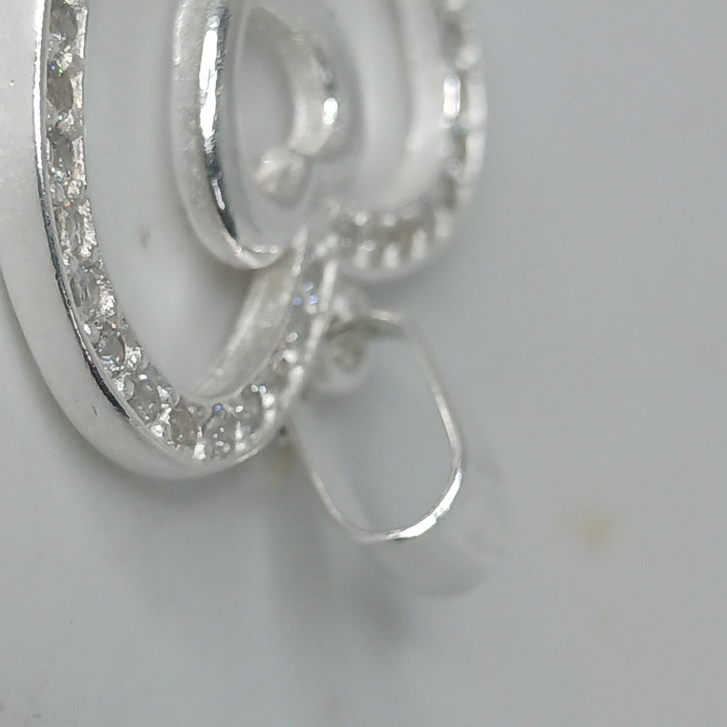 DIJE CORAZON C/CIRCONIAS PLATA .925 2.7 GR (NUEVO)
