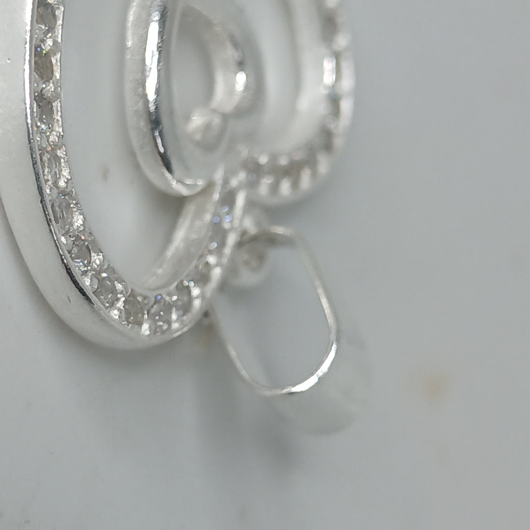 DIJE CORAZON C/CIRCONIAS PLATA .925 2.7 GR (NUEVO)