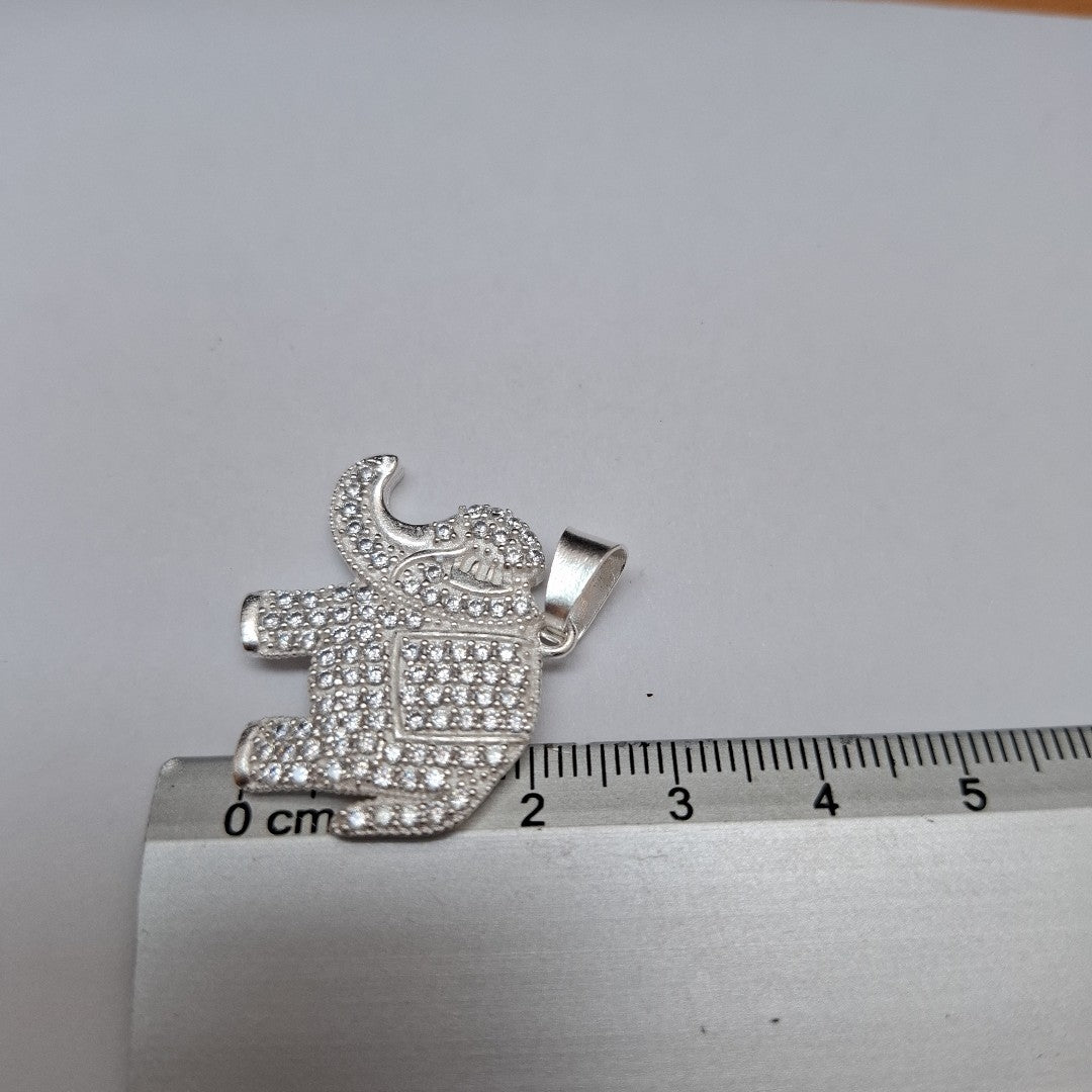 DIJE ELEFANTE C/CIRCONIAS PLATA .925 5.4 GR (NUEVO)