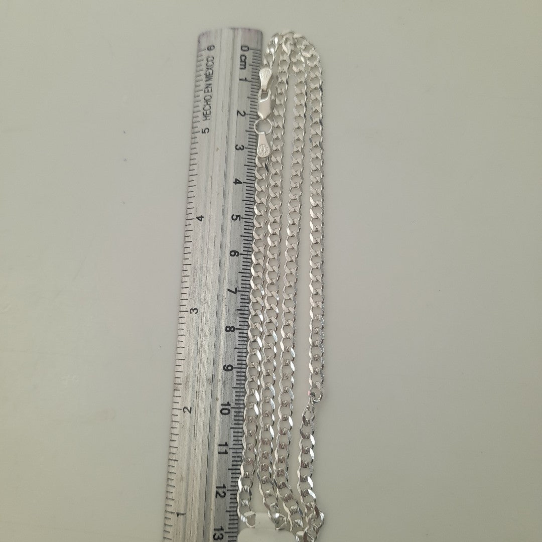 CADENA TEJIDO BARBADO PLATA .925 55 CM 11.8 GR (NUEVO)