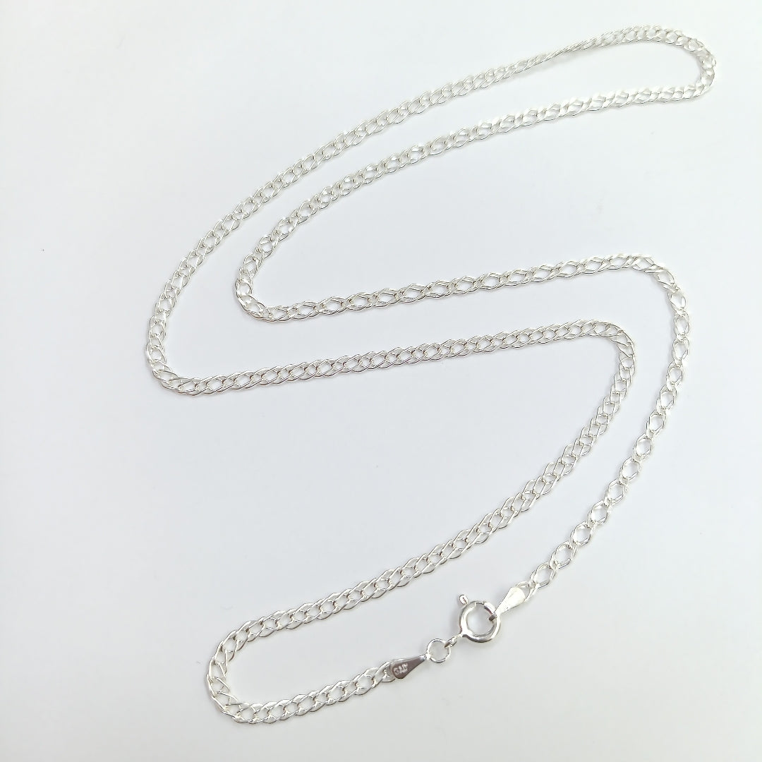 CADENA TEJIDO ESLABONES PLATA .925 55 CM 4 GR (NUEVO)