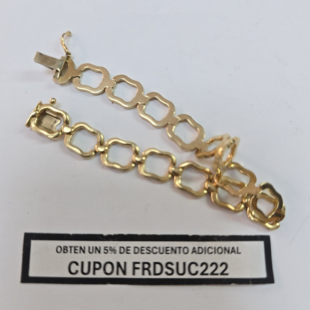 K1 7,30 GRMS 14 K ESPECIFICACIONES COMPLEMENTARIAS PULSERA FORMAS CUADROS (SEMINUEVO)