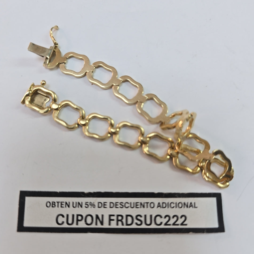 K1 7,30 GRMS 14 K ESPECIFICACIONES COMPLEMENTARIAS PULSERA FORMAS CUADROS (SEMINUEVO)