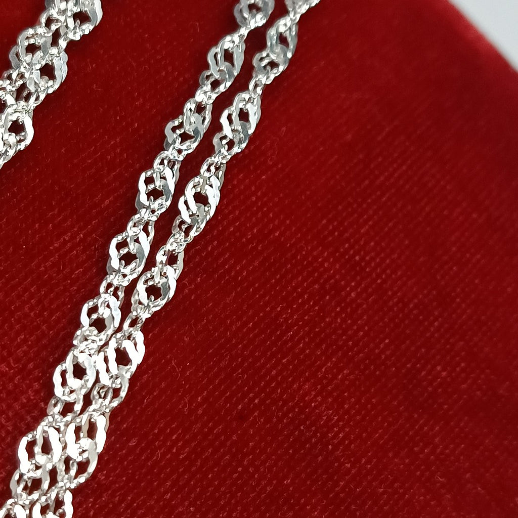CADENA TEJIDO MEDIO TORZAL PLATA .925 55 CM 6 GR (NUEVO)
