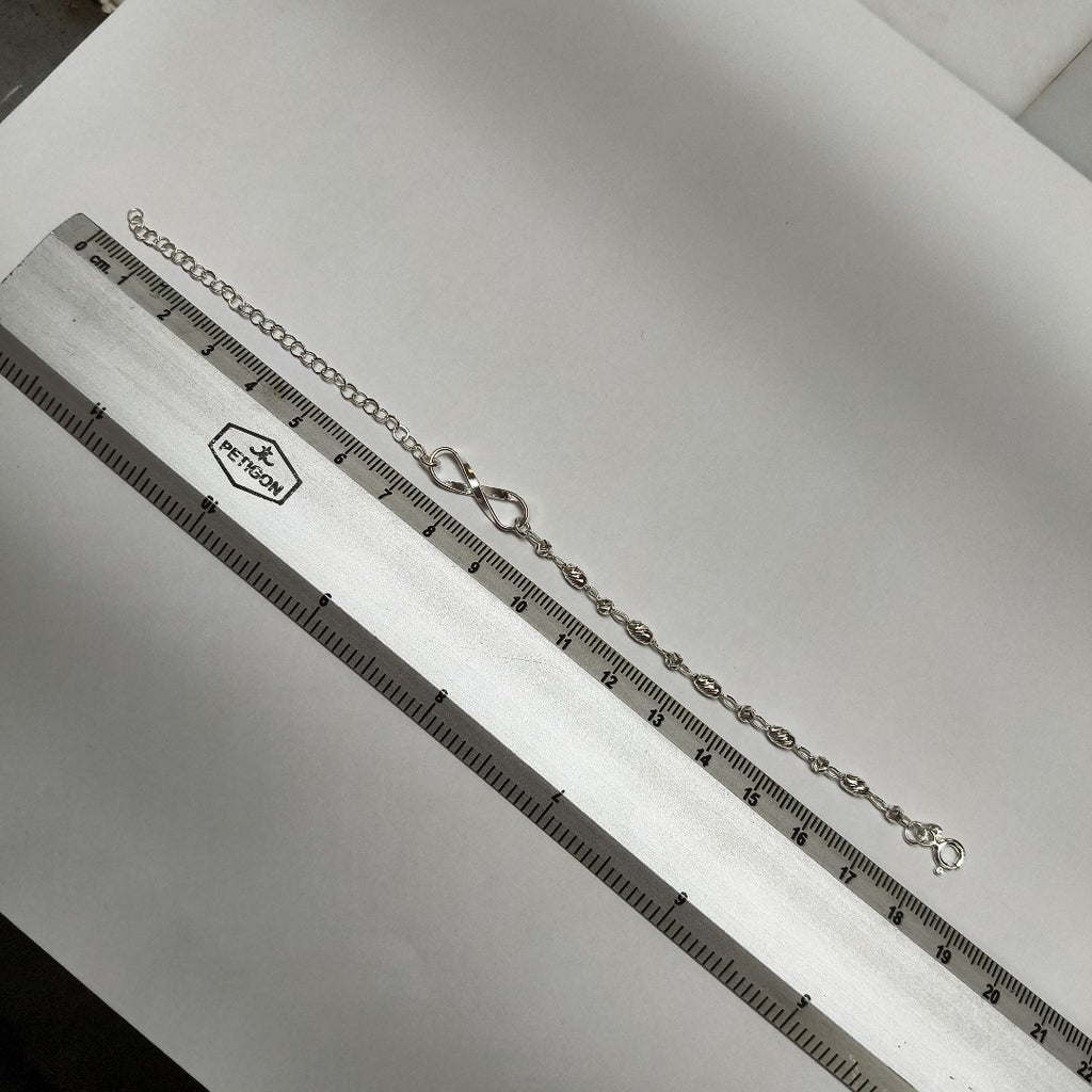 PULSERA TEJIDO INFINITO PLATA .925 18 CM 2.2 GR (NUEVO)