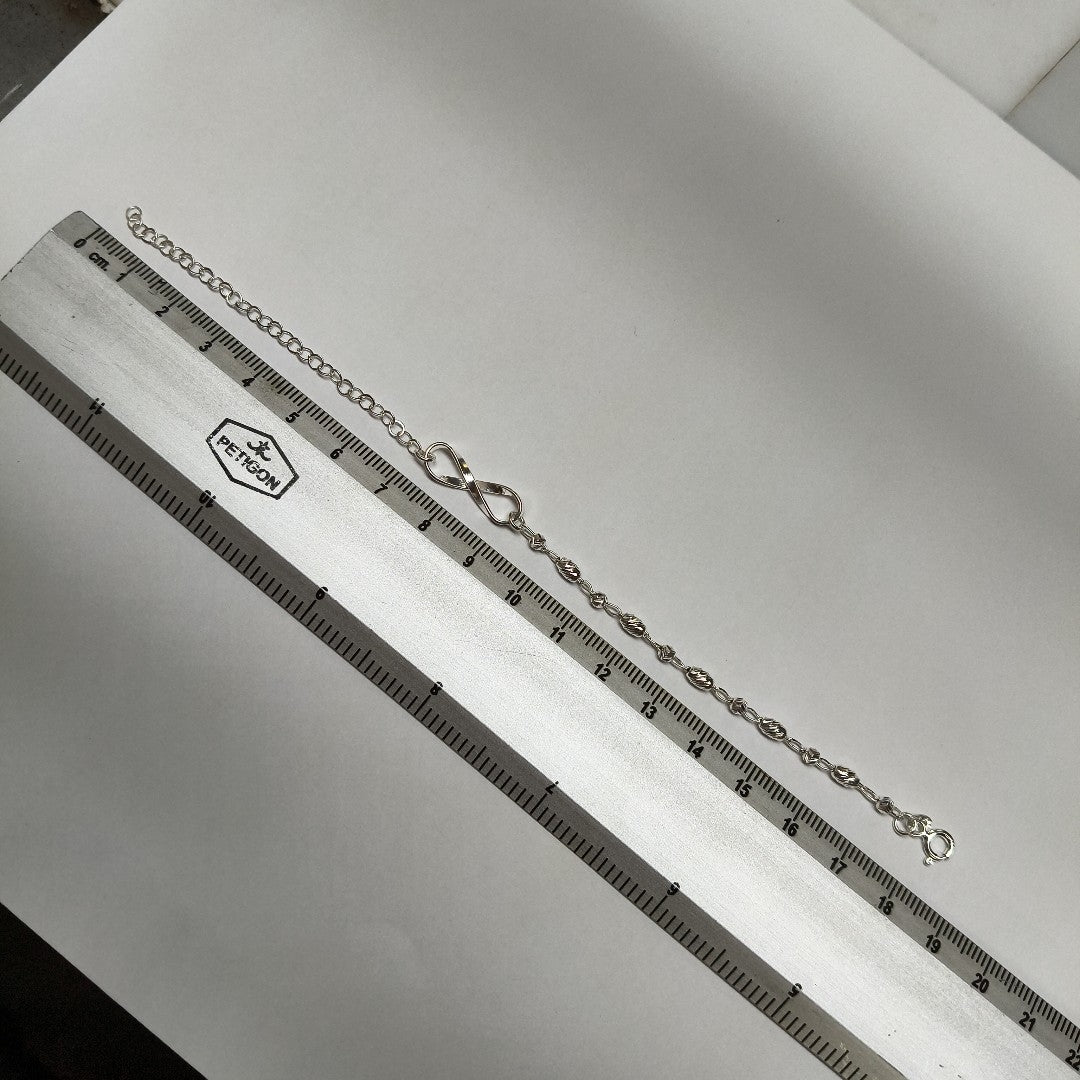 PULSERA TEJIDO INFINITO PLATA .925 18 CM 2.2 GR (NUEVO)