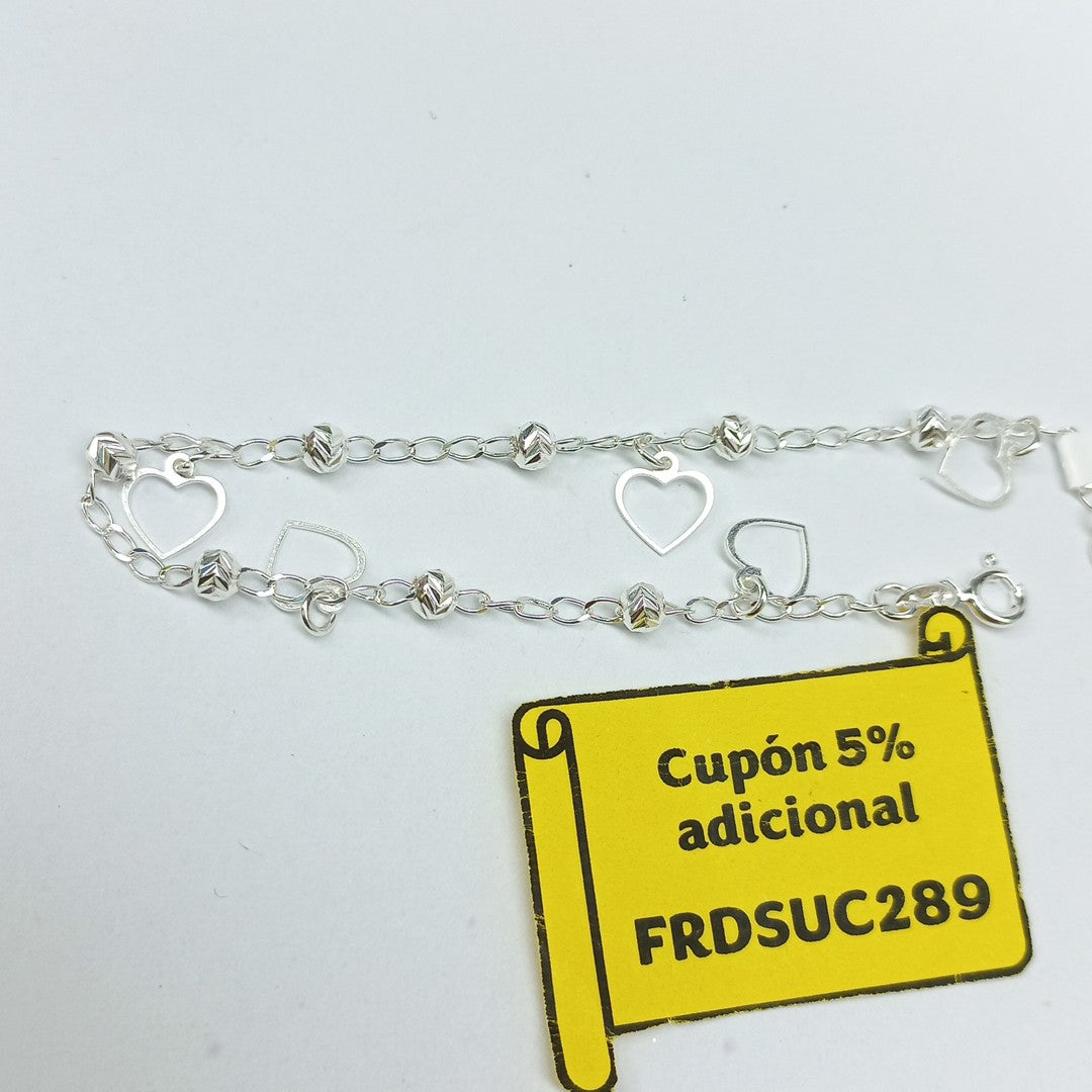 PULSERA TEJIDO ESPECIAL PLATA .925 18 CM 2.7 GR (NUEVO)