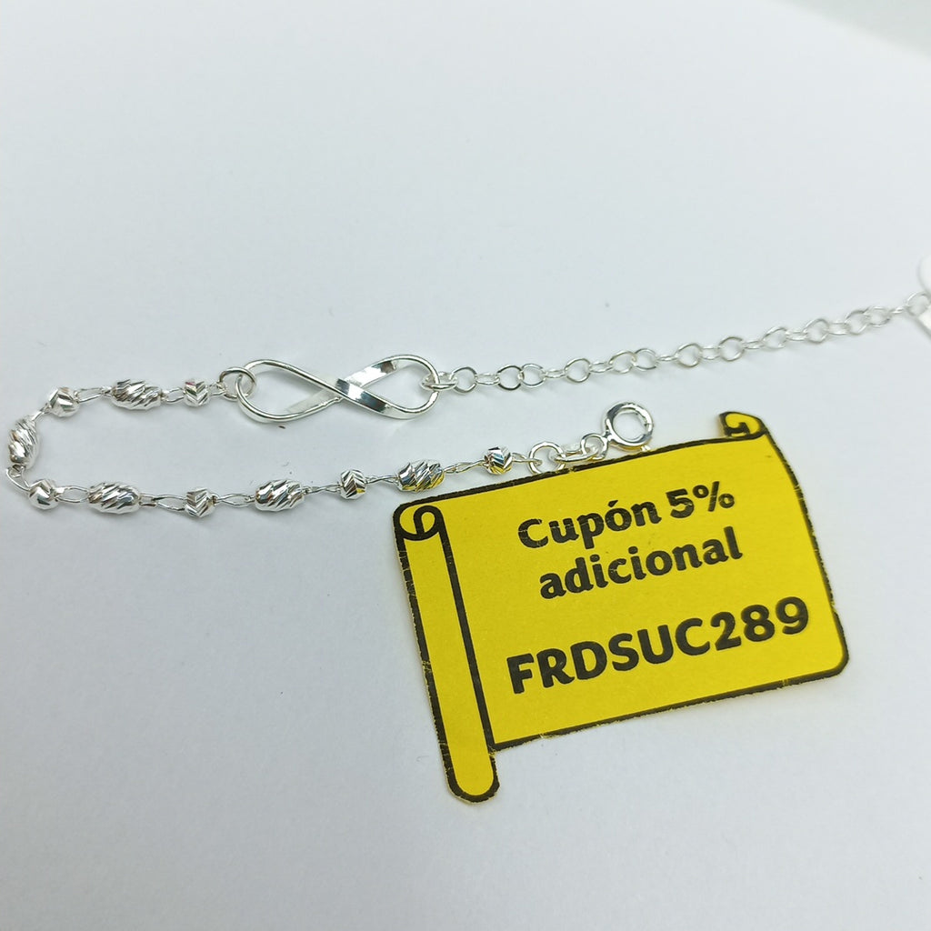 PULSERA TEJIDO INFINITO PLATA .925 18 CM 2.2 GR (NUEVO)