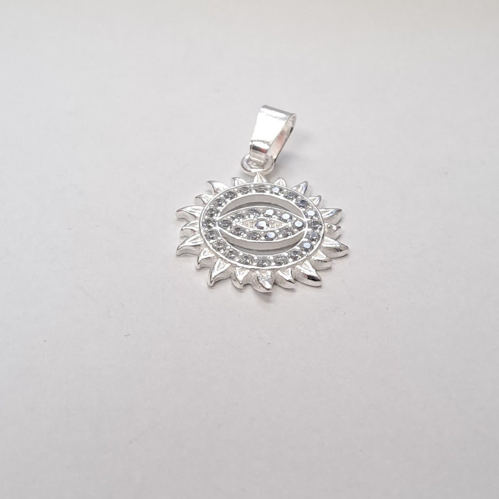 DIJE OJO MAGICO CON CIRCONIAS PLATA .925 2 GR (NUEVO)