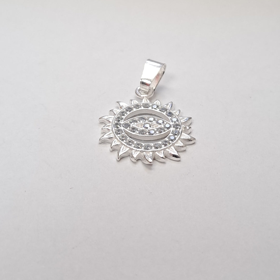 DIJE OJO MAGICO CON CIRCONIAS PLATA .925 2 GR (NUEVO)