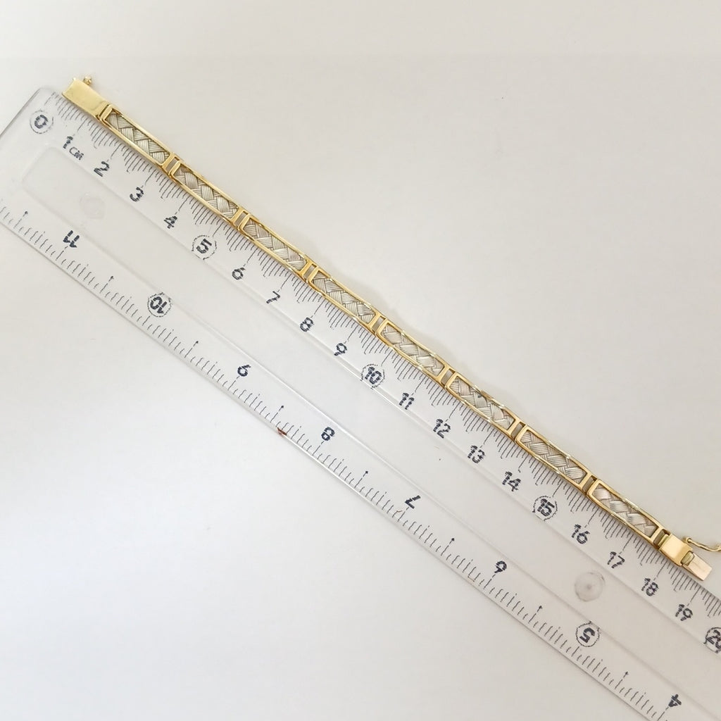 PULSERA ORO, ORO BLANCO 14 K 11.6 GRMS (SEMINUEVO)