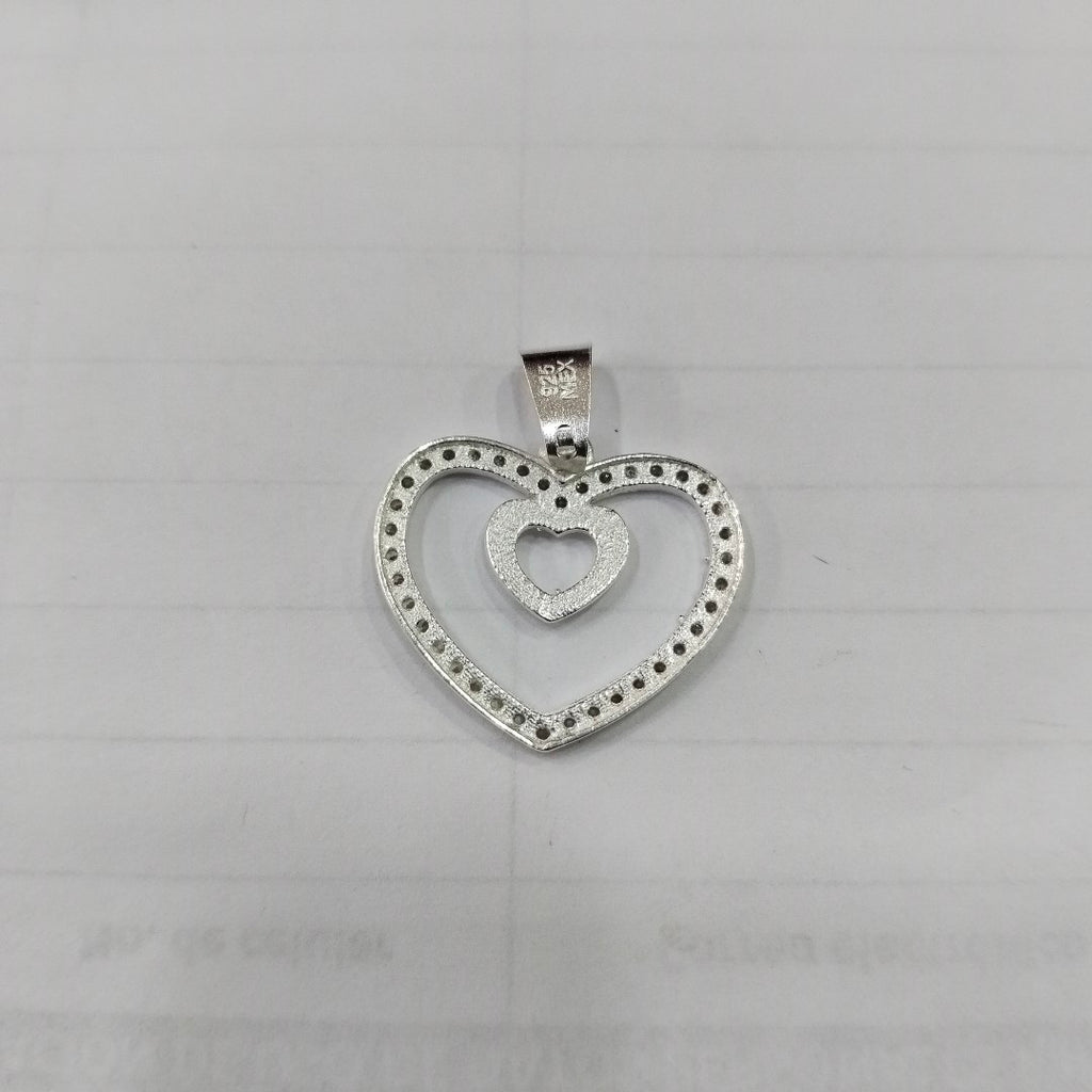 DIJE CORAZON C/CIRCONIAS PLATA .925 2.7 GR (NUEVO)