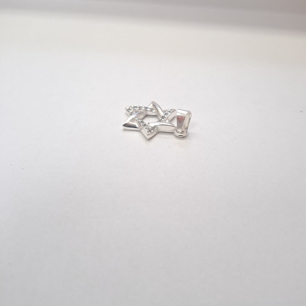 DIJE ESTRELLA DE DAVID C/CIRCONIAS PLATA .925 2.6 GR (NUEVO)